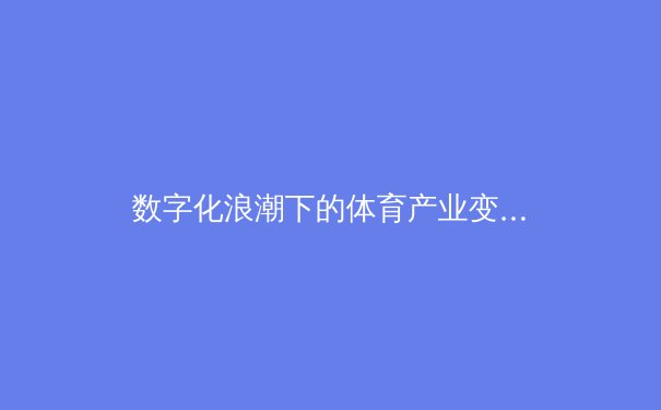 数字化浪潮下的体育产业变革：从传统赛事到沉浸式体验